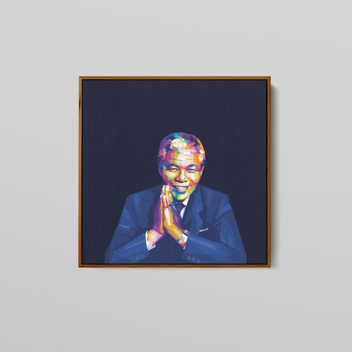 Nelson Mandela Portrait - Pop Art Canvas Poster