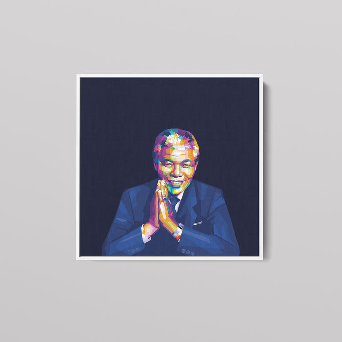 Nelson Mandela Portrait - Pop Art Canvas Poster