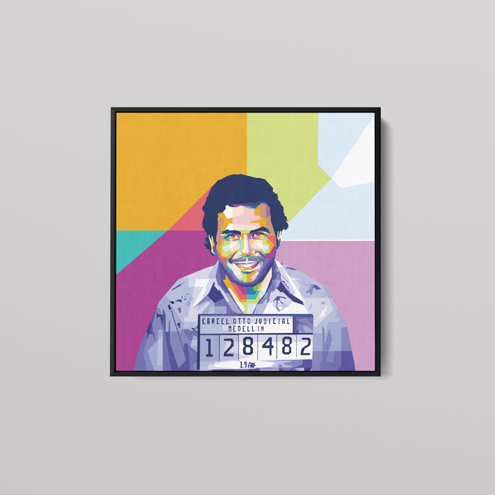 Pablo Escobar Mugshot - Pop Art Canvas Print