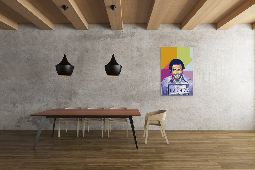 Pablo Escobar Mugshot - Pop Art Canvas Print