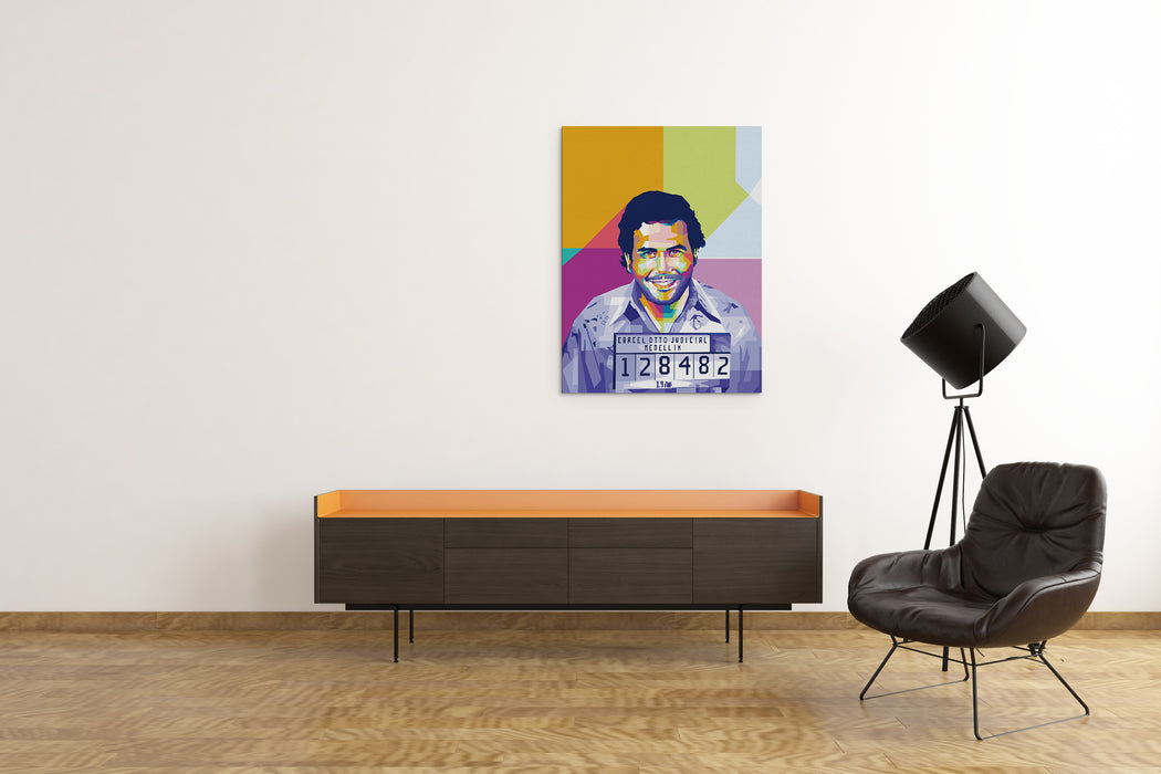 Pablo Escobar Mugshot - Pop Art Canvas Print