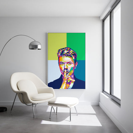 Modern pop art poster of David Bowie.