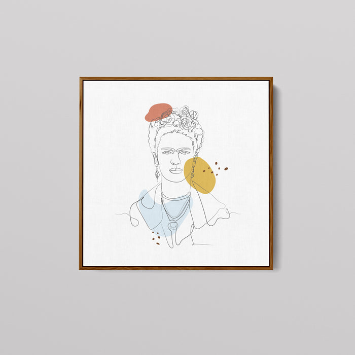 Frida Kahlo Portrait - Flower Crown - Canvas Print