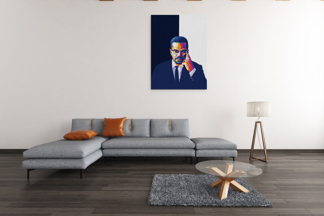 Malcolm X Thinking - Canvas Print