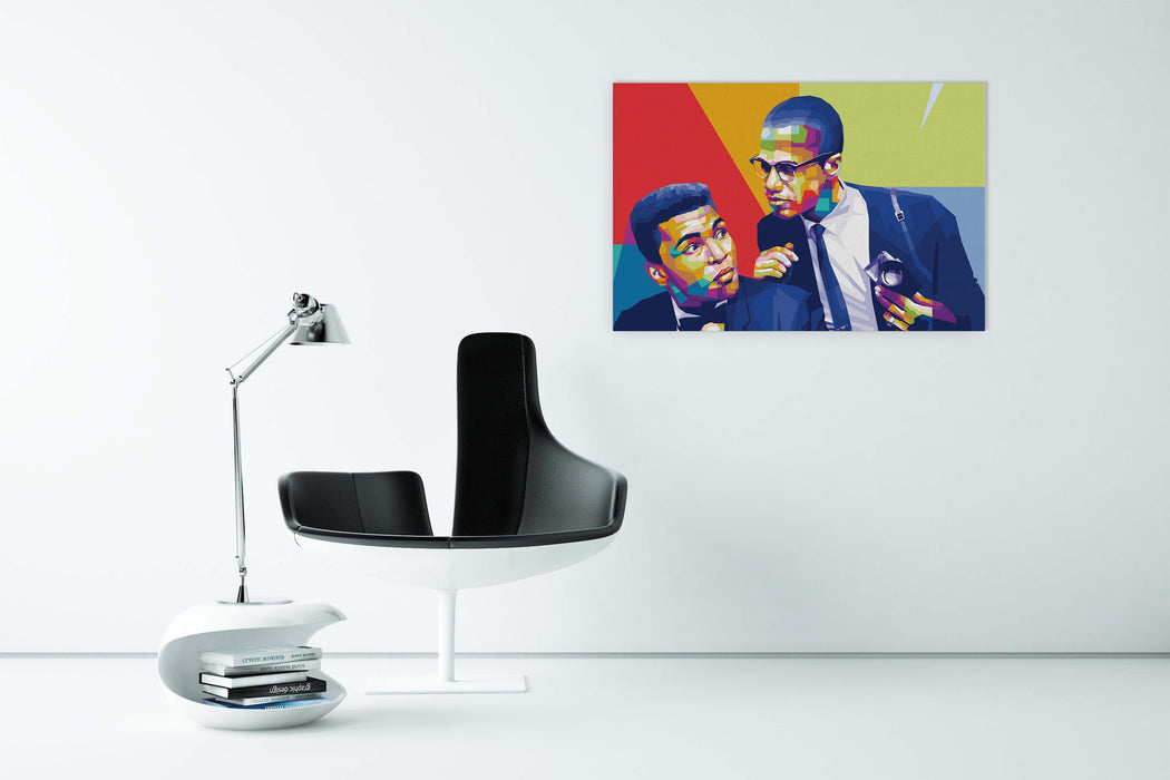 Muhammad Ali and Malcolm X - Friends - Canvas Print