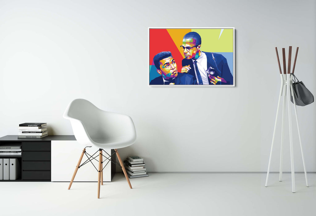 Muhammad Ali and Malcolm X - Friends - Canvas Print