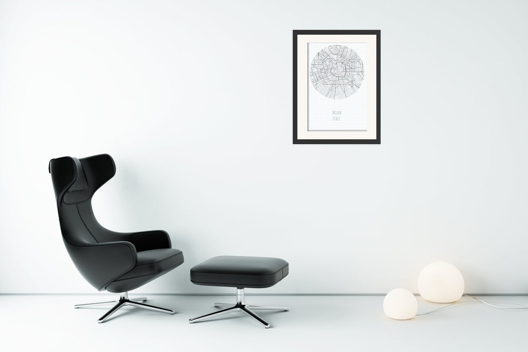 Milan Minimalist Map Poster - Canvas Art