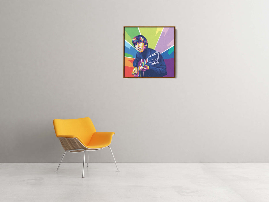 George Harrison Portrait - Playing Guitar - Canvas Poster