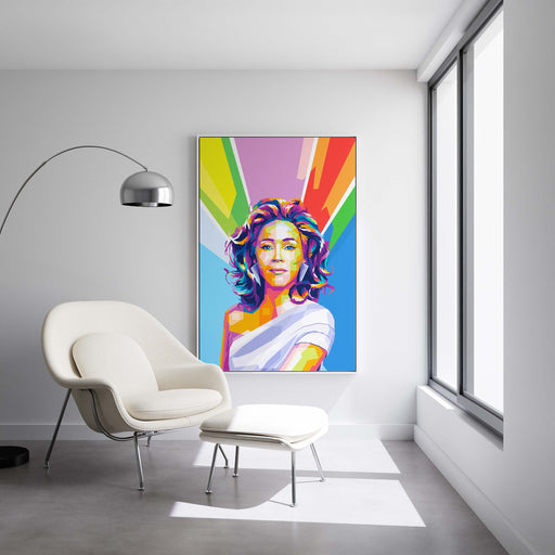 Modern pop art poster of Whitney Houston.