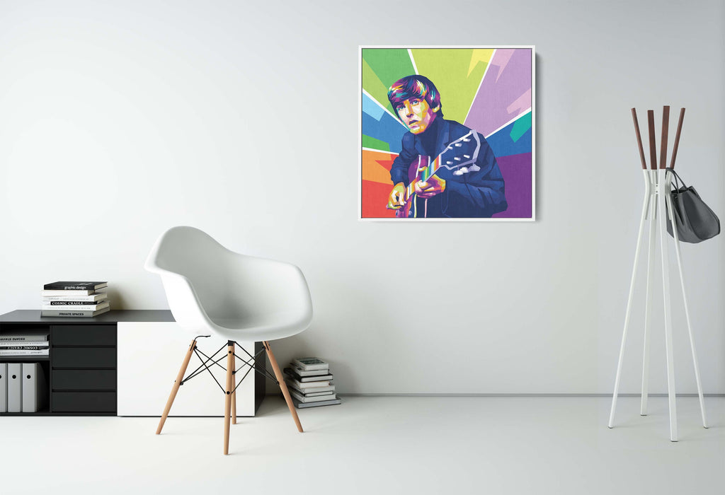 George Harrison Portrait - Playing Guitar - Canvas Poster